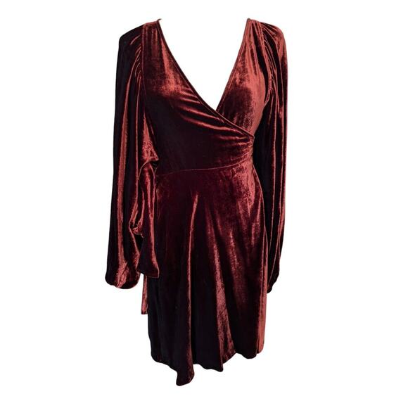 New A.L.C. Mini Dress As Seen On Taylor Swift Velvet Wrap Long Sleeves Size 0 - Picture 2 of 10